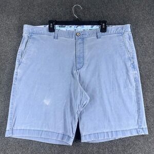 Tommy Bahama Shorts Mens 42 Blue Cotton Tencel Stretch Flat Front Casual Summer